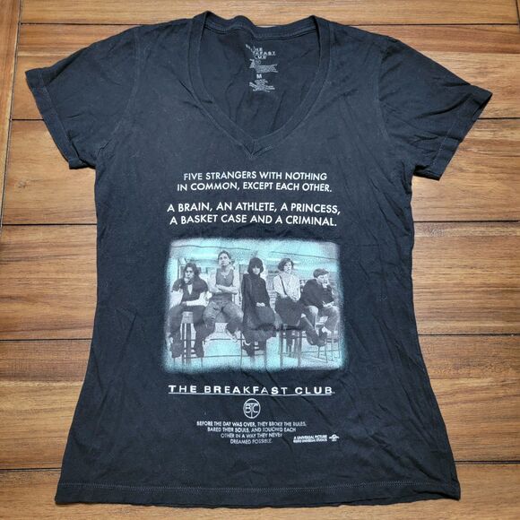The Breakfast Club Graphic SS Black Tee - Size Junior Medium - Picture 2 of 5
